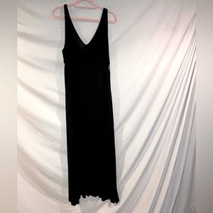 Xhilaration Maxi Dress, Black, XL, with Side Cutouts